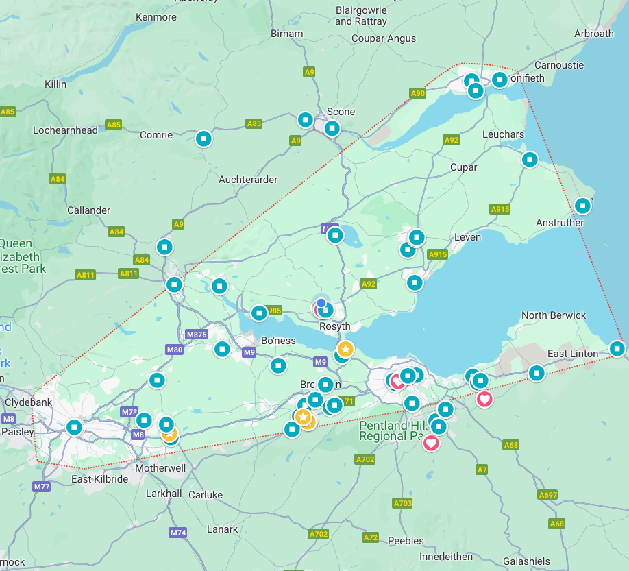 What is a Service Area Business? website doctor map covering central scotland