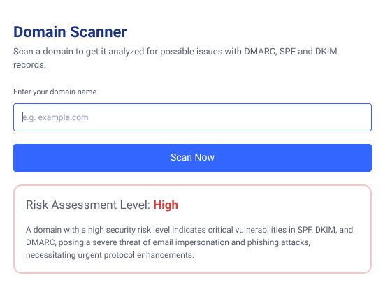 Don't be a spammer domain scanner